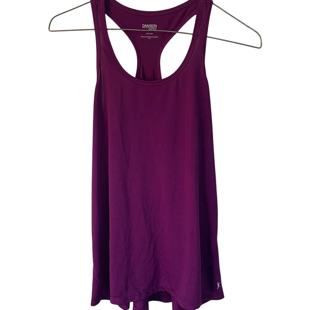 Danskin Now Womens Purple Racerback Athletic Tank Top Small 4-6 Dri-More